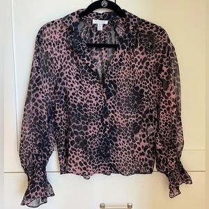 Topshop Leopard Print Button Down